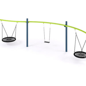 "Swing" huskestativ med to plankeseter og fugleredr Ø:100cm og Ø:120cm