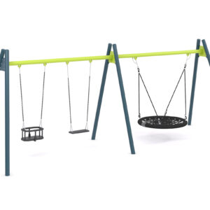 "Swing" huskestativ med rammesete, plankesete og fuglerede Ø:120cm, lavt