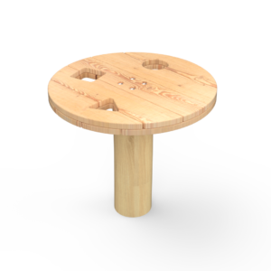 Sandkassebord i Robinia, med figurer