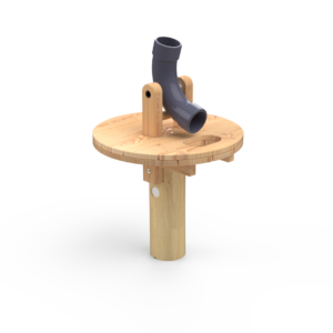 Sandkassebord i Robinia, med svingrør