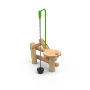 Sandkassebord i Robinia, med trinse.