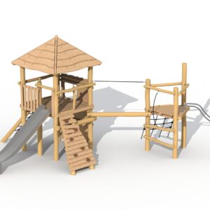 Lekeapparat i Robinia "Magic Tower" med tak og balansebom