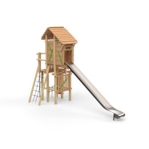 Leketårn "Knight Fortress" i Robinia med åpen rutsjebane