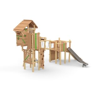 Leketårn "Combi- Knights Fortress" sammensatt med  "Magic Tower" uten tak.