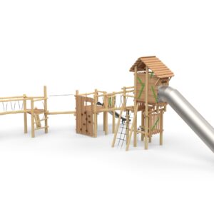 Robinia leketårn "Mega-Knights-Fortress" sammensatt med "Magic Tower" uten tak.