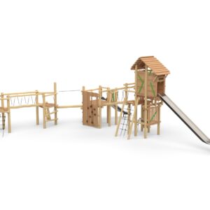 Robinia leketårn "Mega-Knights-Fortress"sammensatt med "Magic Tower" uten tak.