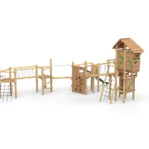 Robinia leketårn "Mega-Knights-Fortress" sammensatt med "Magic Tower" uten tak.