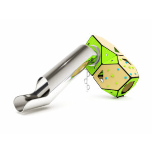 Klatrekube "Amber" med sklie i rustfritt stål.