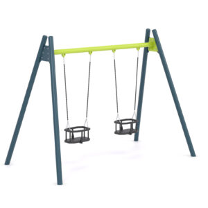 "Swing" dobbelt huskestativ med to rammeseter, lavt