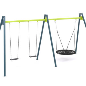 "Swing" huskestativ med to plankeseter og fuglerede Ø:120cm, høyt