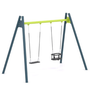 "Swing" dobbelt huskestativ med plankesete og rammesete, lavt