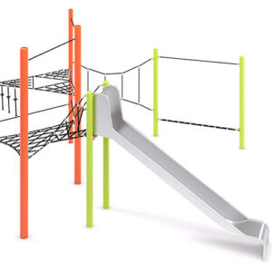 Klatre og balanse sett  med sklie