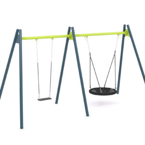 "Swing" huskestativ med plankesete og fuglerede Ø: 100cm, høyt
