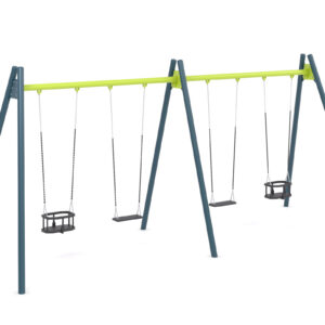 "Swing" huskestativ med to plankeseter og to rammeseter, høyt