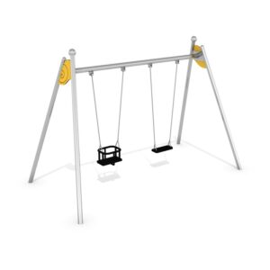 Swing Pendolo 3 with two seats, one flat and one "baby box