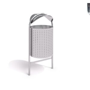 Søppelkasse 60L, rustfritt stål, 06