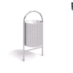 Søppelkasse 60L, rustfritt stål, 07