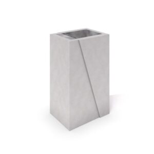 Betong søppelkasse, 50L "Deco 01" ( hvit)