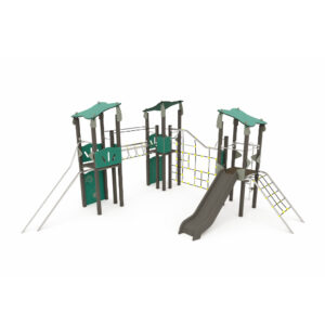 Klatreapparat. 3 tårn med sklie (ECO)